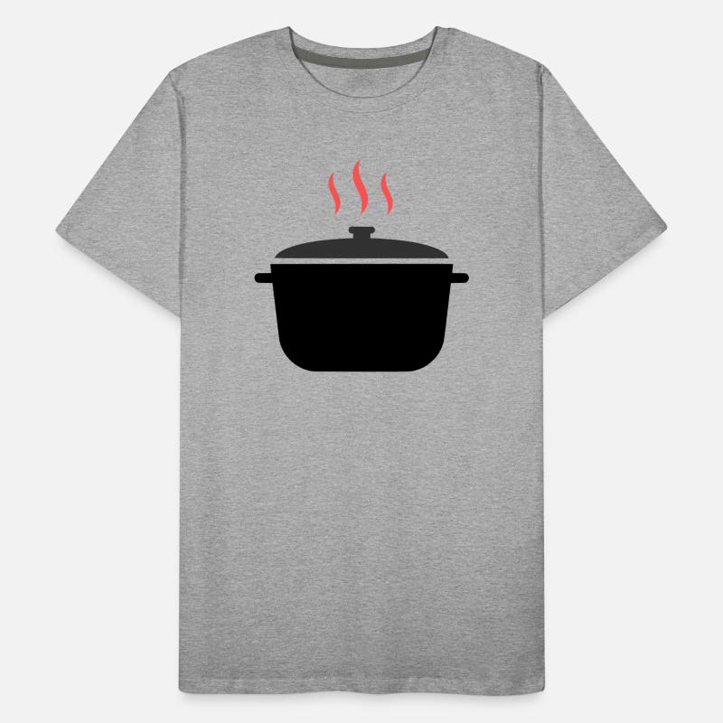Cuisson à la vapeur dans une casserole T-shirt bio Premium Homme