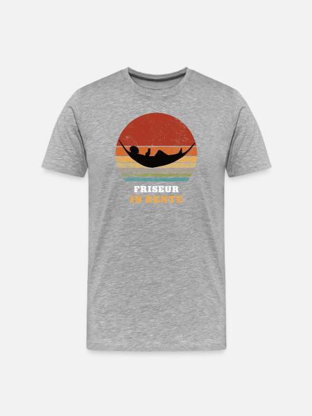 Coiffeur Retraite retraite Retraité - T-shirt bio Premium Homme - gris chiné