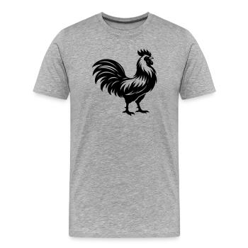 Hahn Silhouette - Männer Premium Bio T-Shirt - Grau meliert - Vorne - Damien (186cm)