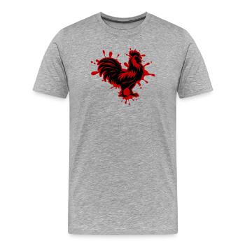 Hahn Klecks - Männer Premium Bio T-Shirt - Grau meliert - Vorne - Damien (186cm)