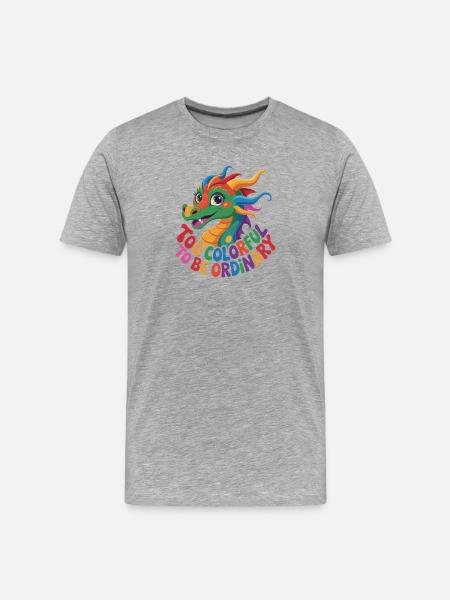 Farbenfroher eigenständiger Drache - Männer Premium Bio T-Shirt - Grau meliert