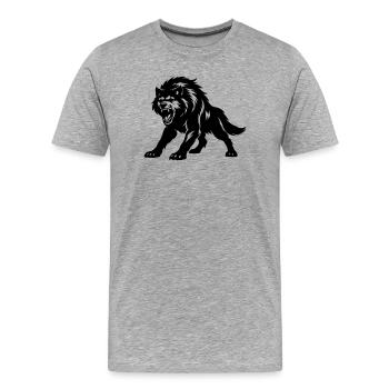 Silhouette de loup - T-shirt bio Premium Homme - gris chiné - Devant - Damien (186cm)