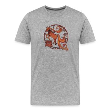 Fire Horse - Men's Premium Organic T-Shirt - heather grey - Front - Damien (186cm)