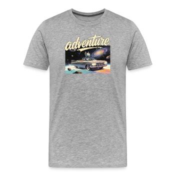 Aventure en voiture rétro - T-shirt bio Premium Homme - gris chiné - Devant - Damien (186cm)