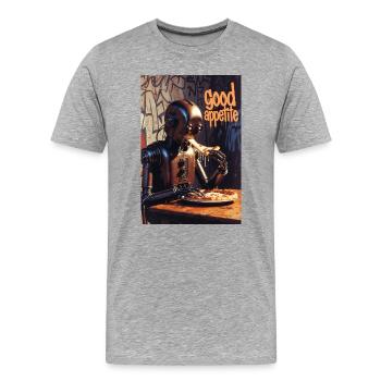 Bon appétit - T-shirt bio Premium Homme - gris chiné - Devant - Damien (186cm)