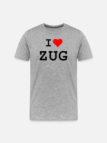 Ich liebe Zug - I love Zug - Men's Premium Organic T-Shirt - heather grey