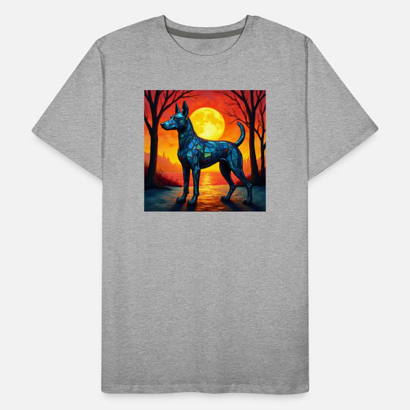 Moonlit Night Polygon Wolf Men's Premium Organic T-Shirt