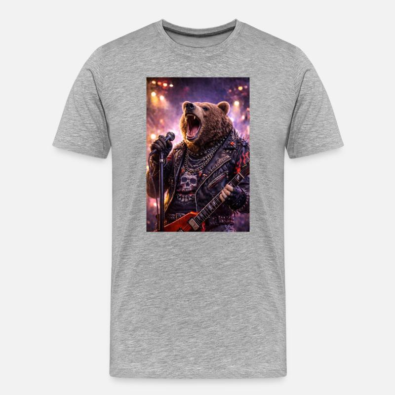 RockyZoo40 - Männer Premium Bio T-Shirt - Grau meliert