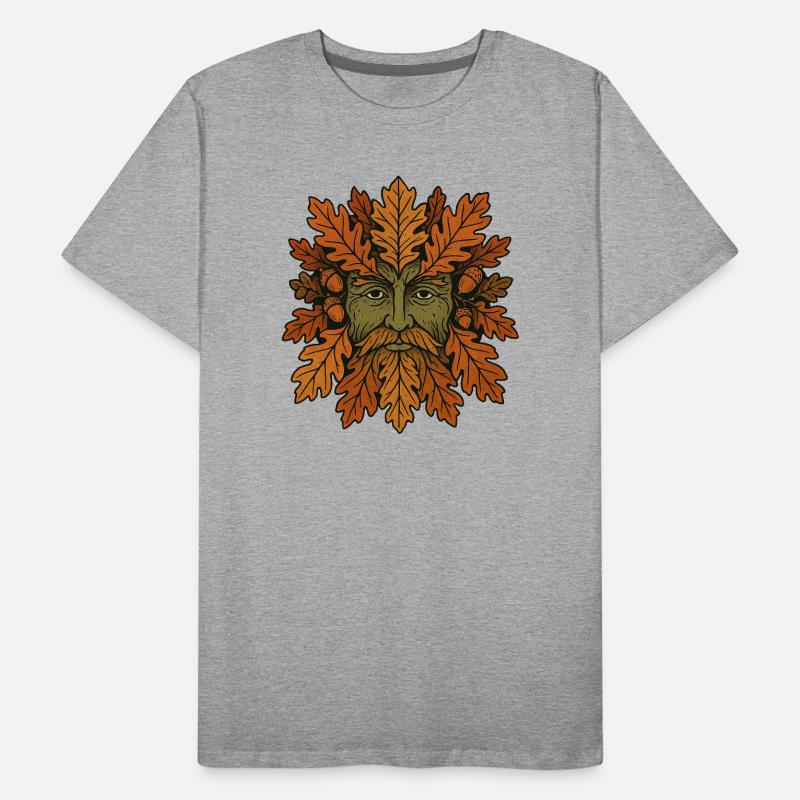 Geistgesicht der Herbst-Eiche Männer Premium Bio T-Shirt