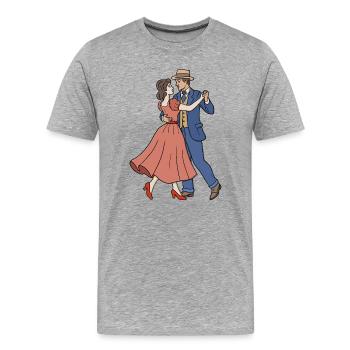 Vintage Romantic Couple Dancing Retro 1950s - Men's Premium Organic T-Shirt - heather grey - Front - Damien (186cm)