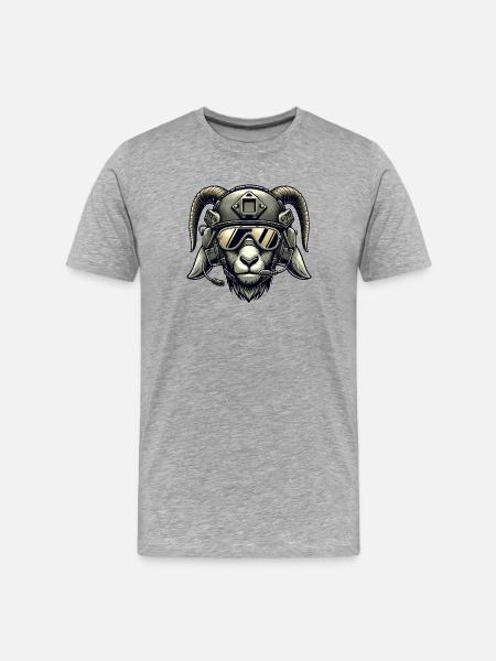 Goat on a mission - Men's Premium Organic T-Shirt - heather grey