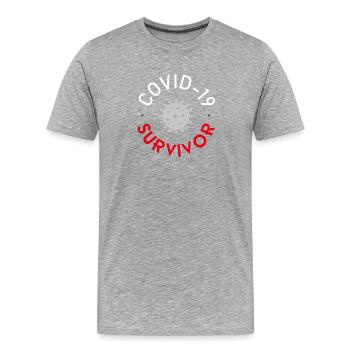 Covid-19 Survivor - Men's Premium Organic T-Shirt - heather grey - Front - Damien (186cm)