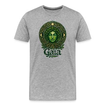 Gaïa - Mère Nature - Arbre de Vie - T-shirt bio Premium Homme - gris chiné - Devant - Damien (186cm)