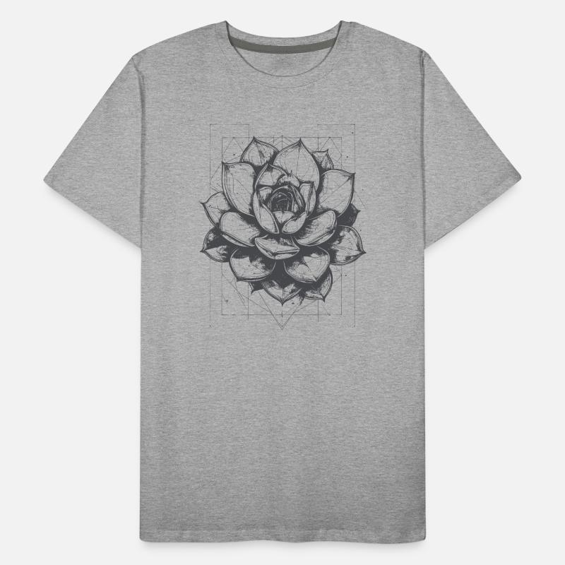Geometric Lotus Mandala Pattern Men's Premium Organic T-Shirt