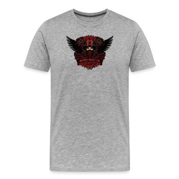 Biker - Men's Premium Organic T-Shirt - heather grey - Front - Damien (186cm)