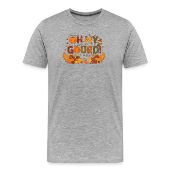 Oh mon gourde ! Drôle de design autommental de citrouille - T-shirt bio Premium Homme - gris chiné - Devant - Damien (186cm)