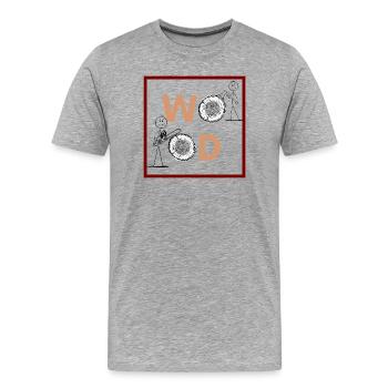 minimalistisches Design für Baumringe - Männer Premium Bio T-Shirt - Grau meliert - Vorne - Damien (186cm)