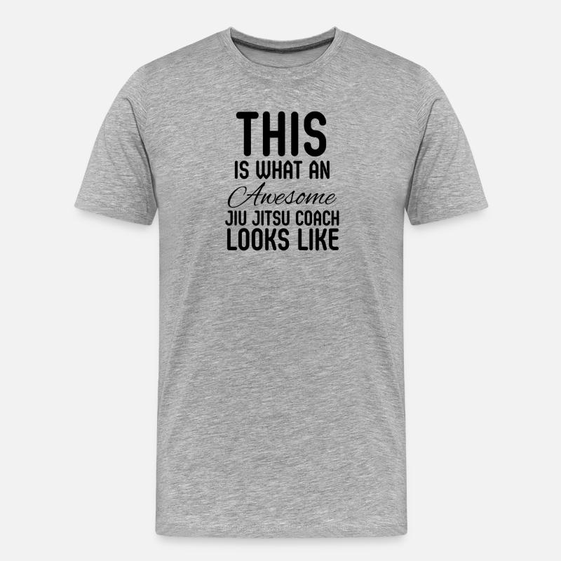 Awesome Jiu Jitsu Coach - Männer Premium Bio T-Shirt - Grau meliert