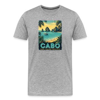 Cabo San Lucas Mexiko Retro Spring Break Kreuzfahrt - Männer Premium Bio T-Shirt - Grau meliert - Vorne - Damien (186cm)