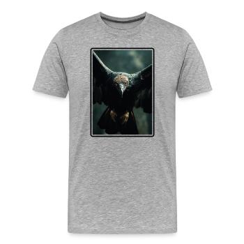 Vautour - T-shirt bio Premium Homme - gris chiné - Devant - Damien (186cm)
