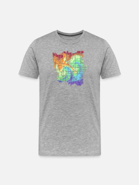 Farbwirbel Rasterkunst - Männer Premium Bio T-Shirt - Grau meliert