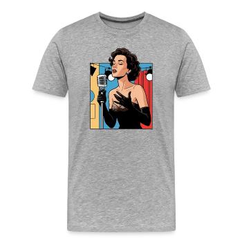 Voix scénique glamour - T-shirt bio Premium Homme - gris chiné - Devant - Damien (186cm)