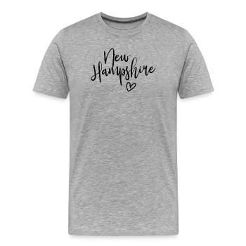 New Hampshire Heart Women's Love New Hampshire - Männer Premium Bio T-Shirt - Grau meliert - Vorne - Damien (186cm)