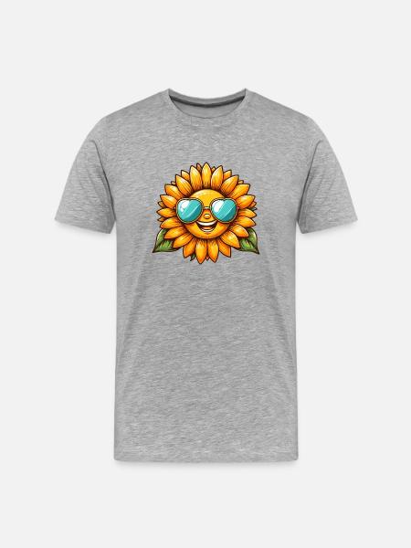 Sunbeam with Sunglasses Motif - Men's Premium Organic T-Shirt - heather grey