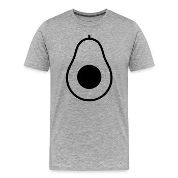 Demi-noyau d’avocat, Icon - T-shirt bio Premium Homme - gris chiné - Devant - Damien (186cm)