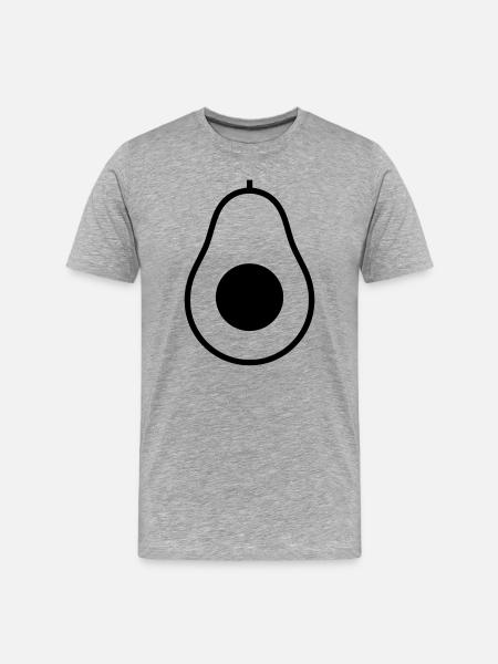 Avocado Half Pit, Icon - Men's Premium Organic T-Shirt - heather grey