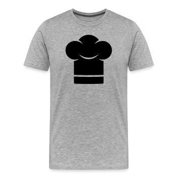 Chef's Hat Chef Hat Silhouette - Men's Premium Organic T-Shirt - heather grey - Front - Damien (186cm)