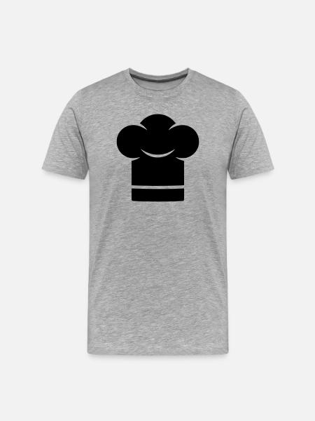 Chef's Hat Chef Hat Silhouette - Men's Premium Organic T-Shirt - heather grey