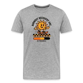 La récupération de l’épuisement professionnel est en cours | Santé mentale - T-shirt bio Premium Homme - gris chiné - Devant - Damien (186cm)