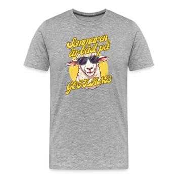 Der Sommer ist am besten auf Gotland - Männer Premium Bio T-Shirt - Grau meliert - Vorne - Damien (186cm)