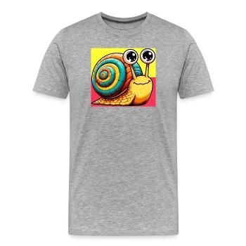 Schnecke - Männer Premium Bio T-Shirt - Grau meliert - Vorne - Damien (186cm)