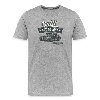 Streetwear construit, pas acheté – Voiture vintage - T-shirt bio Premium Homme - gris chiné - Devant - Damien (186cm)