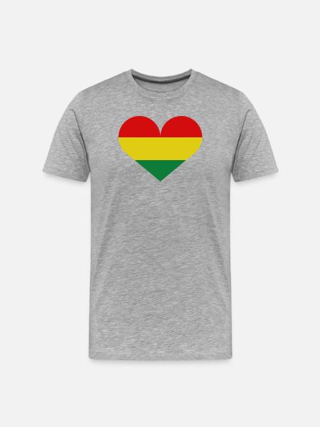 Bolivia heart flag - Men's Premium Organic T-Shirt - heather grey
