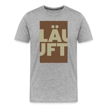 RUNS Typo Retro Contrast - Men's Premium Organic T-Shirt - heather grey - Front - Damien (186cm)