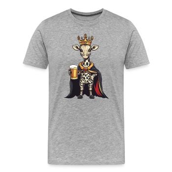Roi de la Bière Girafe - T-shirt bio Premium Homme - gris chiné - Devant - Damien (186cm)