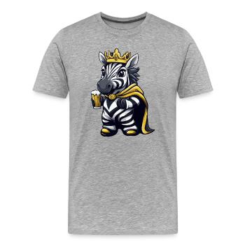 Le roi de la bière zèbre - T-shirt bio Premium Homme - gris chiné - Devant - Damien (186cm)