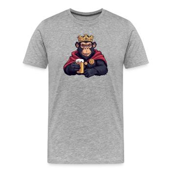 Roi de la Bière Singe - T-shirt bio Premium Homme - gris chiné - Devant - Damien (186cm)