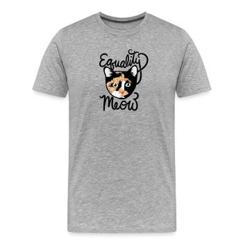 Calico Cat Pop Portrait - Men's Premium Organic T-Shirt - heather grey - Front - Damien (186cm)