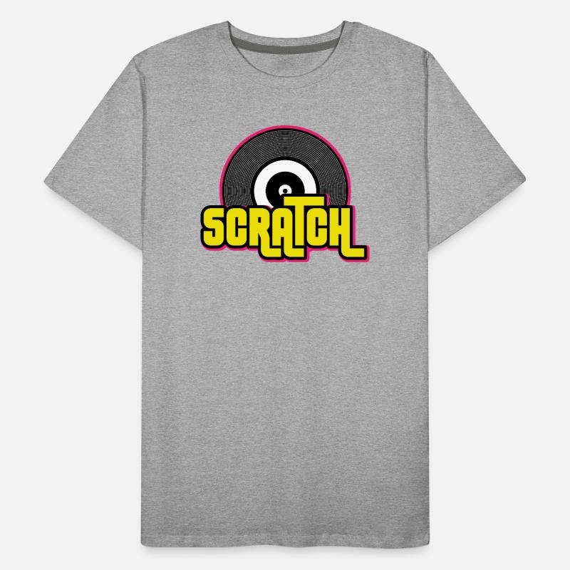 Graphique de disque vinyle Scratch DJ T-shirt bio Premium Homme