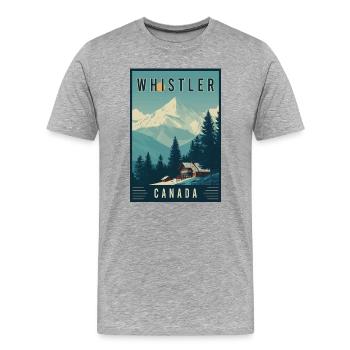 Découvrez Winter Wonderland Whistler au Canada - T-shirt bio Premium Homme - gris chiné - Devant - Damien (186cm)