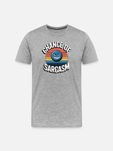 Chance of Sarcasm - Retro Grin - Men's Premium Organic T-Shirt - heather grey