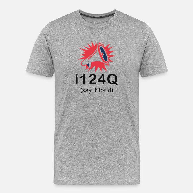 i124Q – Bold Statement Dark Edition - Männer Premium Bio T-Shirt - Grau meliert