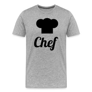 Koch – Küche – Koch - Männer Premium Bio T-Shirt - Grau meliert - Vorne - Damien (186cm)