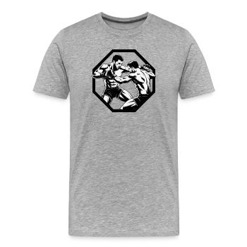 Octagon Fighters MMA Battle - Männer Premium Bio T-Shirt - Grau meliert - Vorne - Damien (186cm)