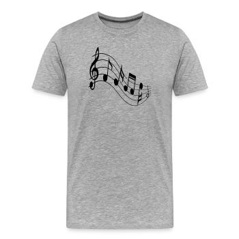 Art de la Vague Mélodique - T-shirt bio Premium Homme - gris chiné - Devant - Damien (186cm)