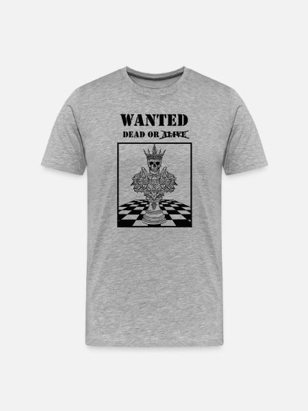 King on chessboard wanted - Men's Premium Organic T-Shirt - heather grey